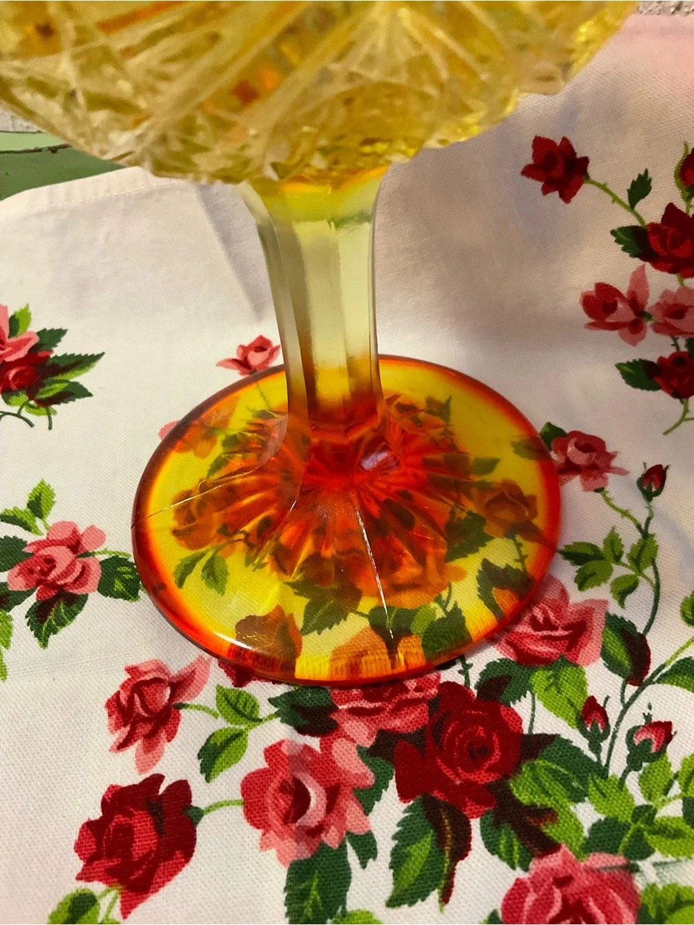 Vintage Amberina Depression Glass Pedestal Compote - Picture 4 of 11